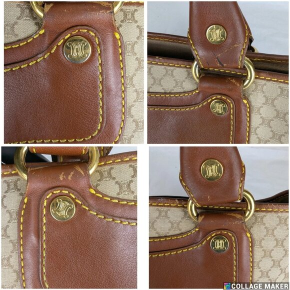 Authentic Celine Tote Bag Handbag Macadam Beige7 Vintage Based on Original Title - Picture 8 of 16
